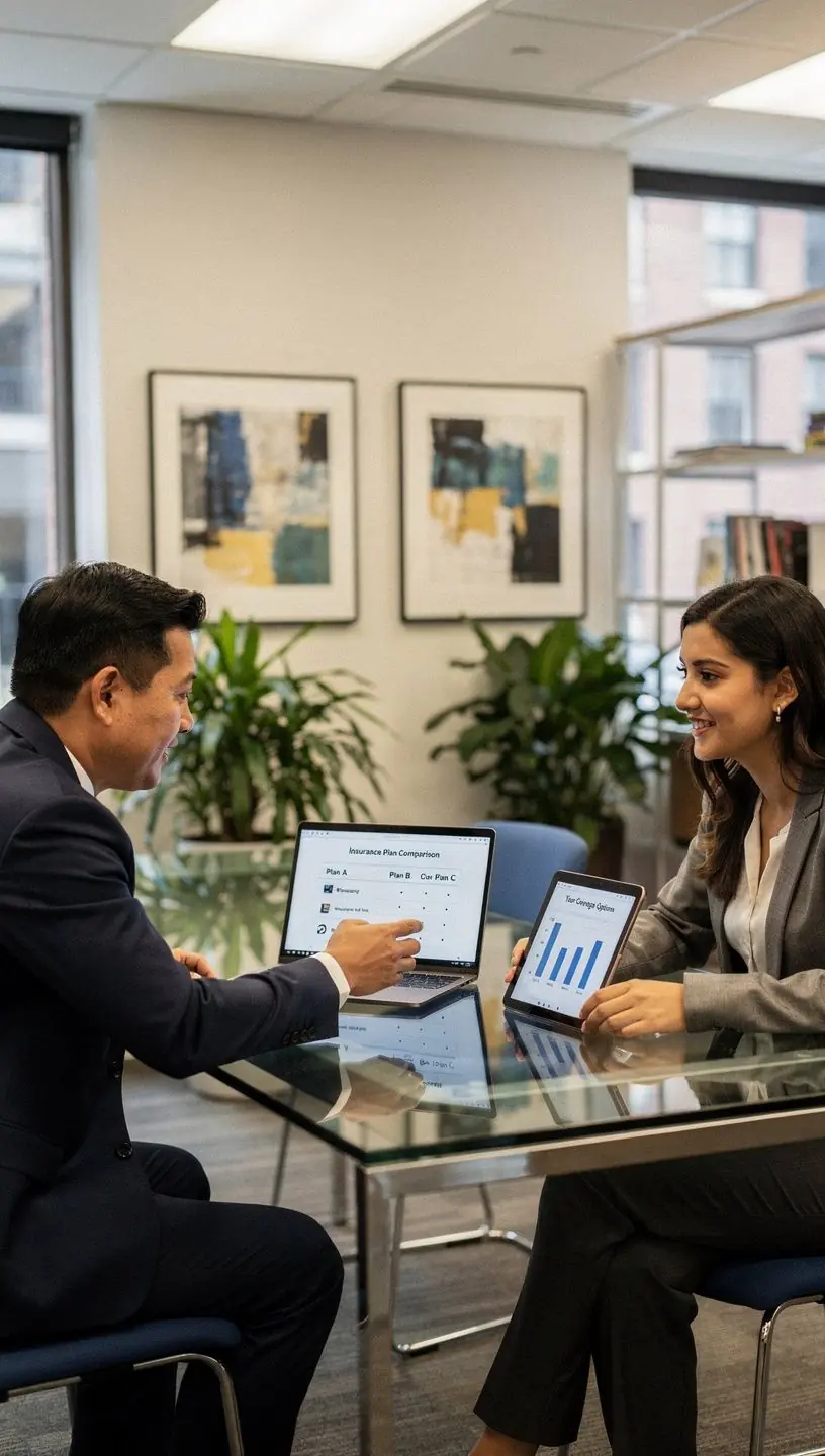 Zdjęcie przedstawiające osobę analizującą różne oferty ubezpieczeń samochodowych na komputerze.