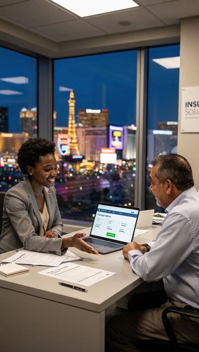 Zespół ekspertów analizujących oferty ubezpieczeń samochodowych w biurze.