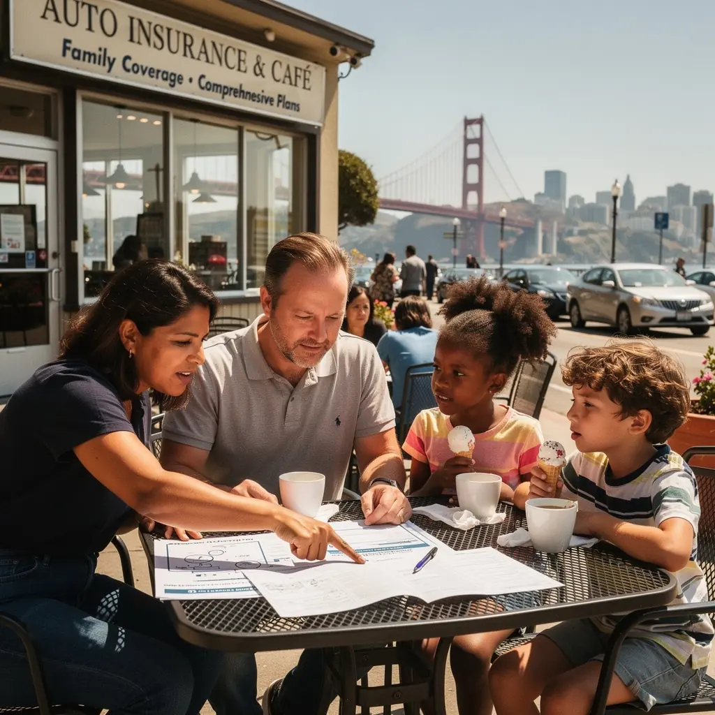 Grafika przedstawiająca zaufane logo agencji ubezpieczeniowej z hasłem o bezpieczeństwie i ochronie.