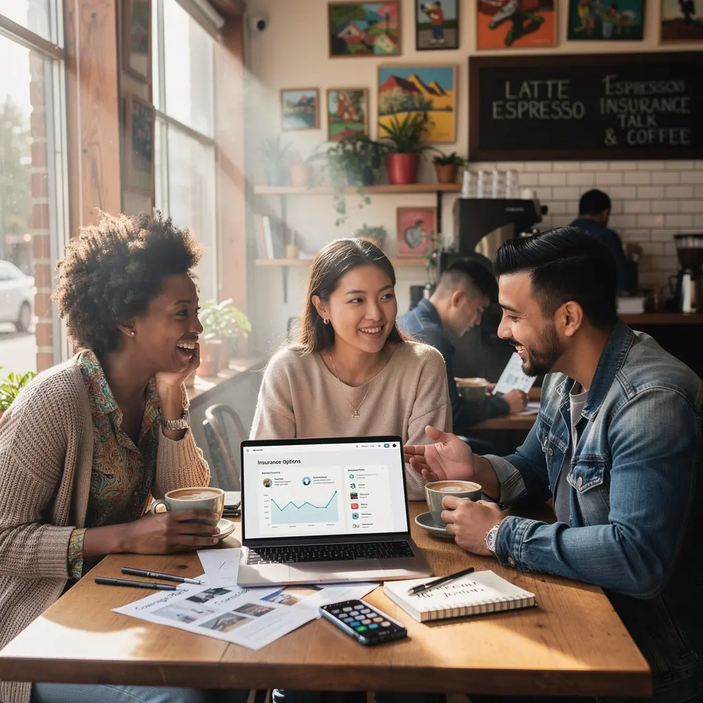 Porównanie różnych planów ubezpieczeń samochodowych przedstawione na ekranie komputera.